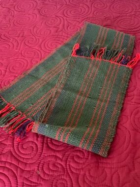 Hand loomed Handwoven 50 in X 8 in Runner / Scarf Fringe scarf Manually woven